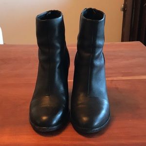 Rag & Bone Black Leather Zip Bootie Round Toe